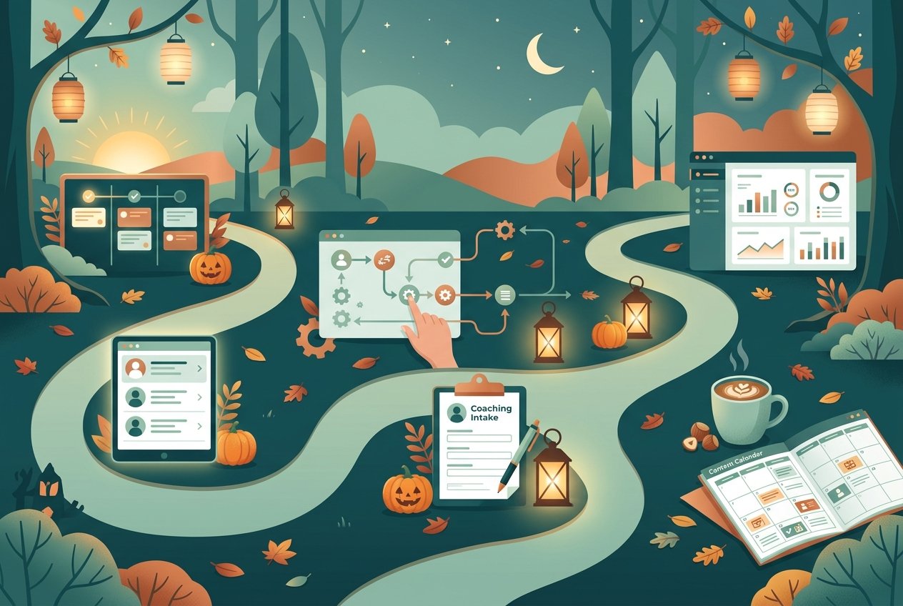 An October Reset for Leads, Coaching Inquiries, and the Work You Love (Tefans Tactics weekly round-up banner)